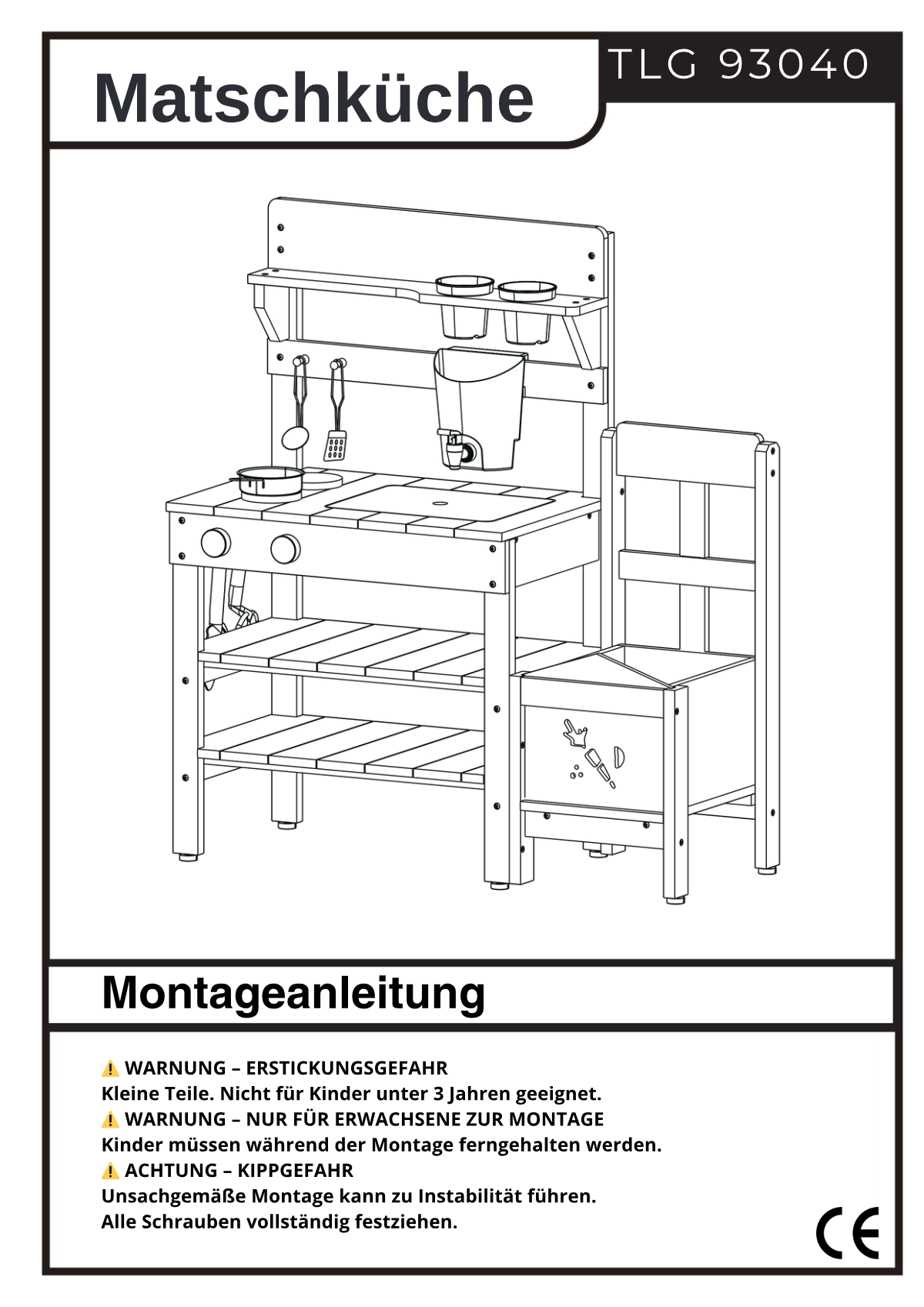 Titelseite der Zwergenwald Matschküche Aufbauanleitung